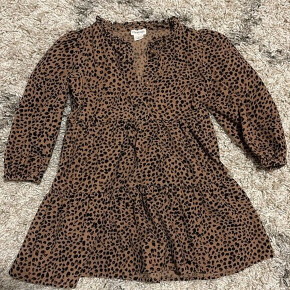 Crewcuts Other - Crewcuts J. Crew Girls Leopard Print Corduroy Tiered Dress Size 4